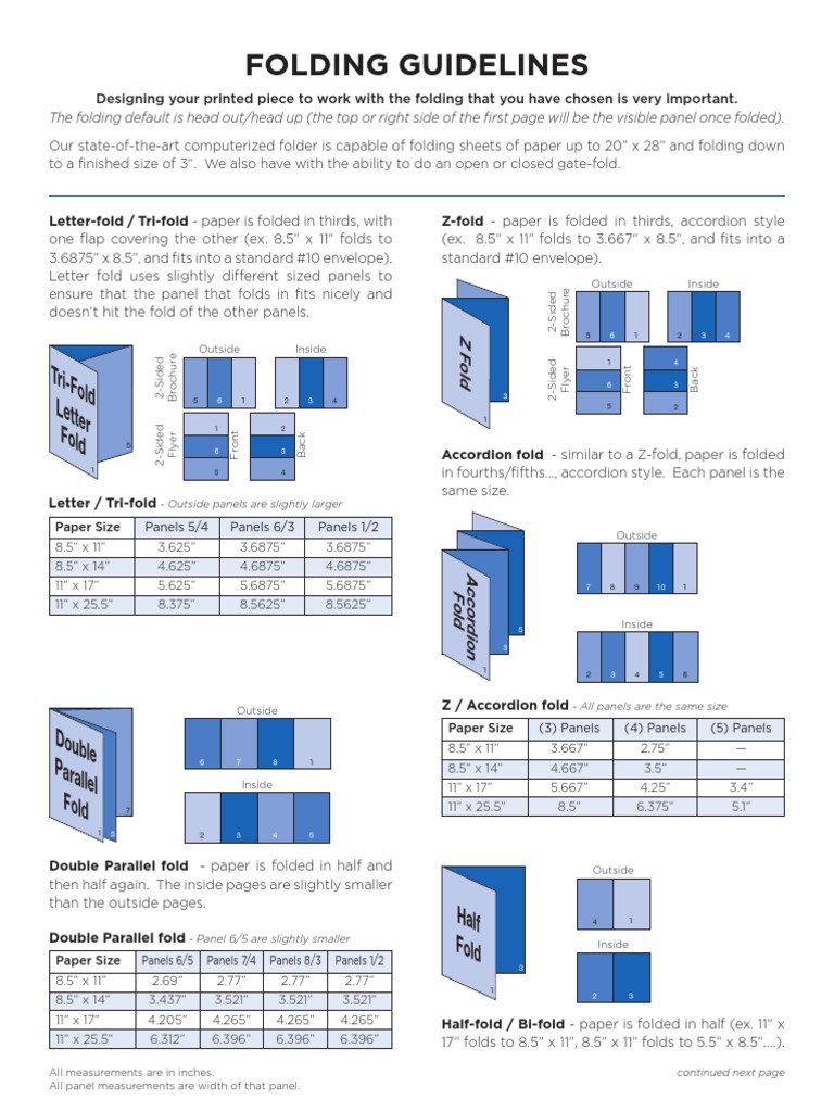 Folding Guidelines Impresión Comunicación Escrita Folding Guidelines Impresión Comunicación Escrita