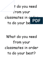 What Do You Need From Your Classmates in Order To Do Your Best?