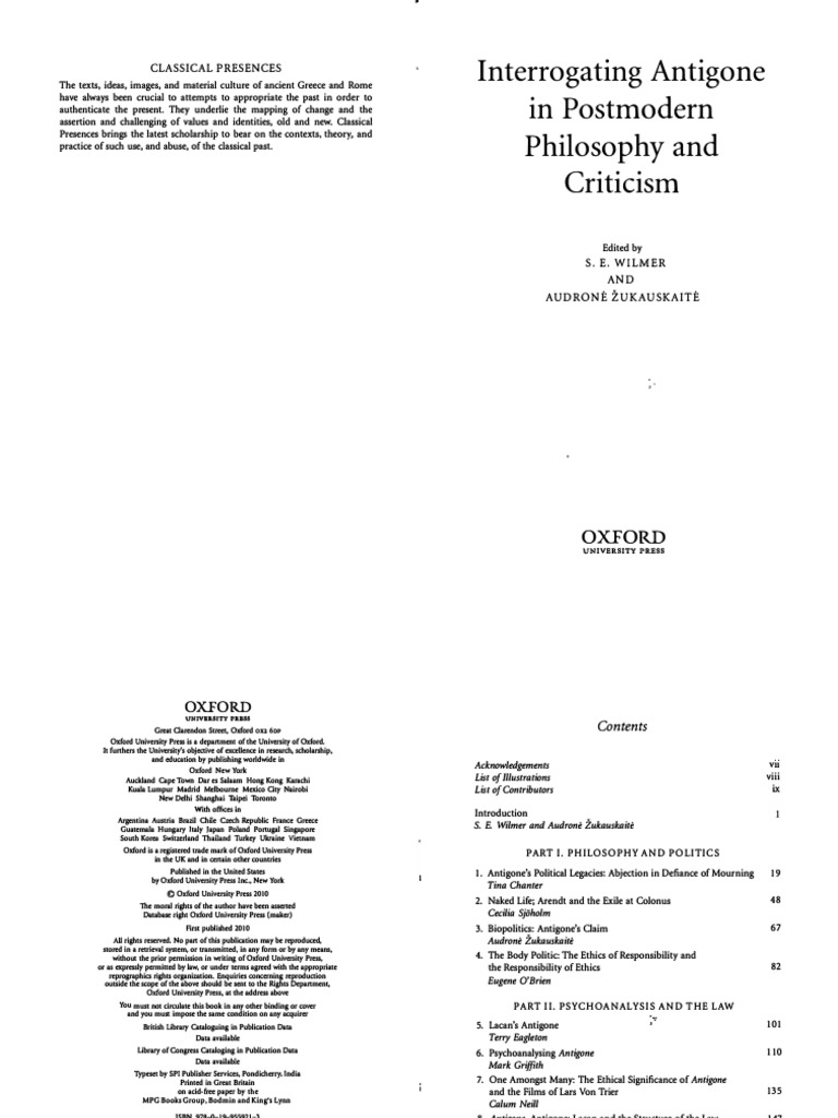 Interrogating Antigone PDF Jacques Lacan Slavoj Žižek