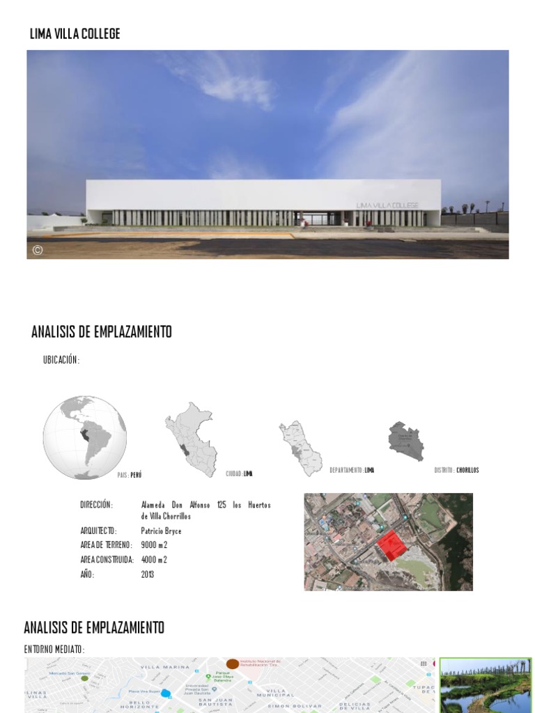 Análisis de Emplazamiento: Lima Villa College | PDF