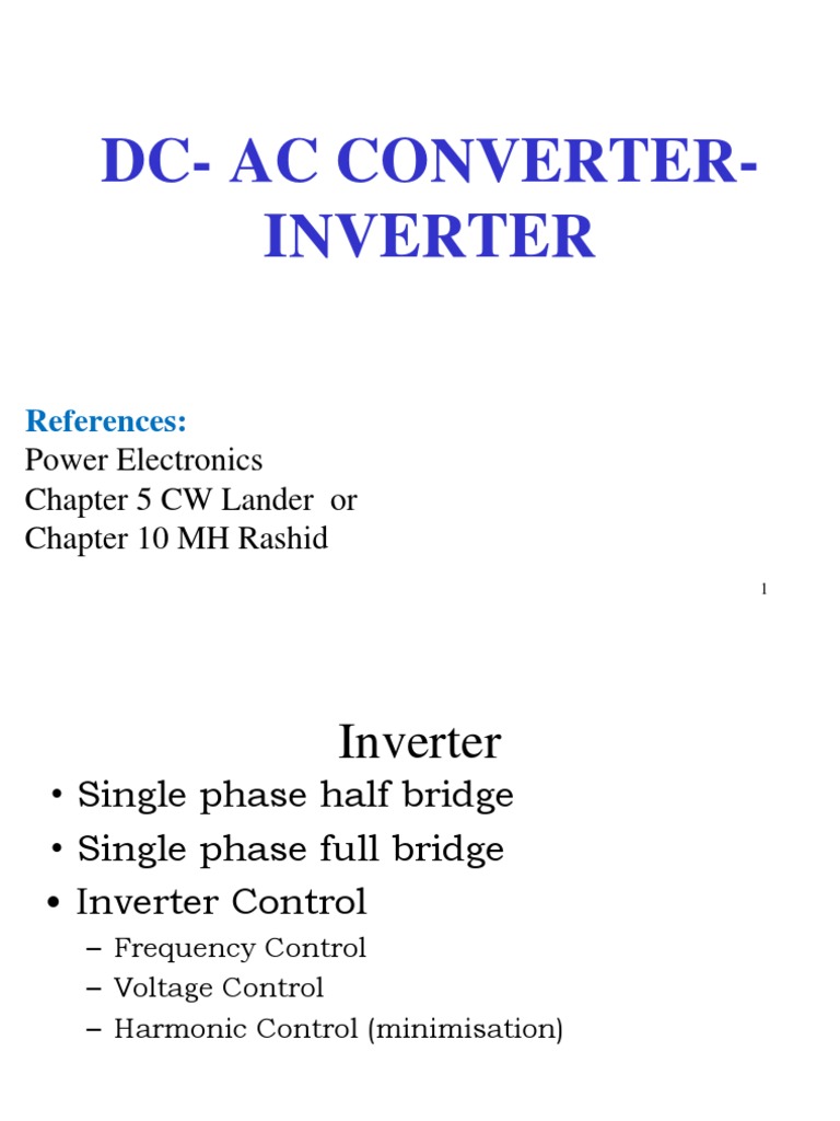 Slide 5 - Inverters | PDF | Power Inverter | Power Electronics