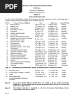 Gujarat State Government Public Holiday List 2019