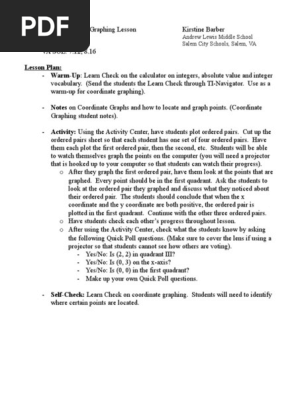 Coordinate Plane Lesson