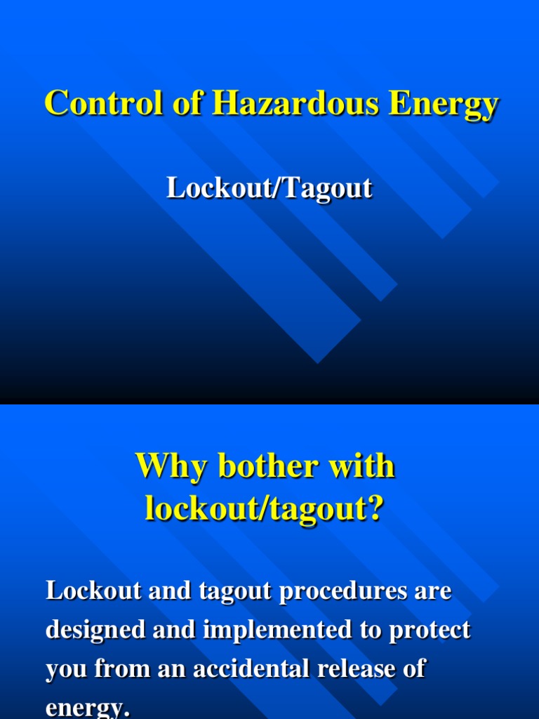 Control of Hazardous Energy: Lockout/Tagout | PDF | Mechanical ...