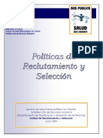 Políticas de Reclutamiento y Selección. Ministerio de Salud. Chile 2009