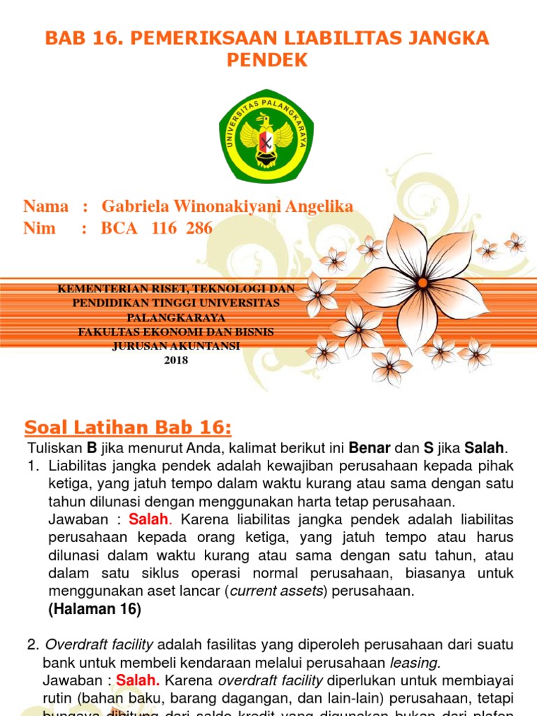 Audit Bab 16 Pemeriksaan Liabilitas Jangka Pendek