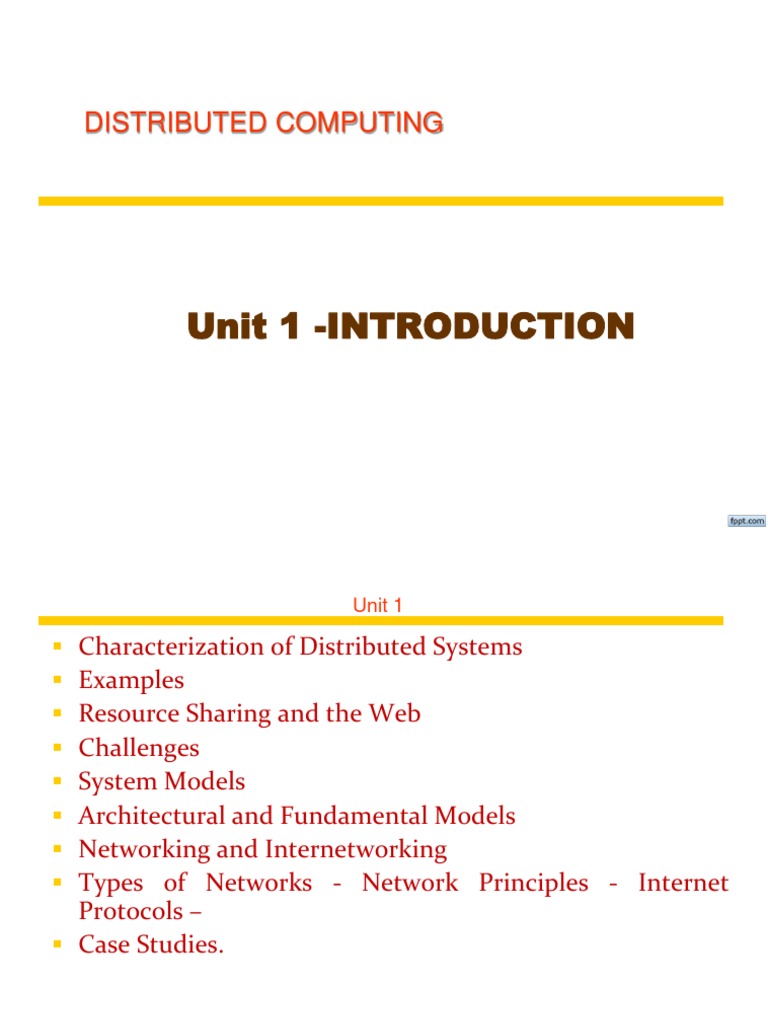 Unit 1 - Introduction: Distributed Computing | PDF | World Wide Web ...