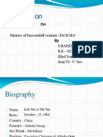 Presentation: History of Successfull Venture Jack Ma' S.Rahini B.E - Ece Iiird Year Sem Vi - C' Sec