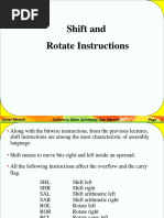 Shift and Rotate Instructions: Sahar Mosleh California State University San Marcos 1