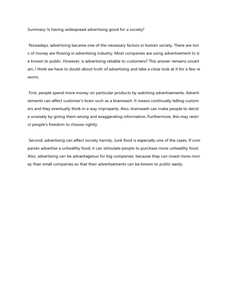 Advertisement Do More Harm Than Good PDF Communication Business