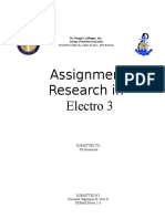 Assignment Research in Electro 3: Dr. Yanga's Colleges, Inc