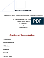 Sustainability of Sanitary Facilities in The Construction Environment in Mzuzu City