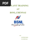 Inplant Training AT BSNL, Chennai: Aswinkumar.R Ece 3Rd Year