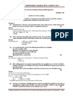 Answer to PTP_Intermediate_Syllabus 2012_Jun2014_Set 1: Cost Accounting & Financial Management