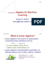 Linear Algebra For Machine Learning: Sargur N. Srihari Srihari@cedar - Buffalo.edu