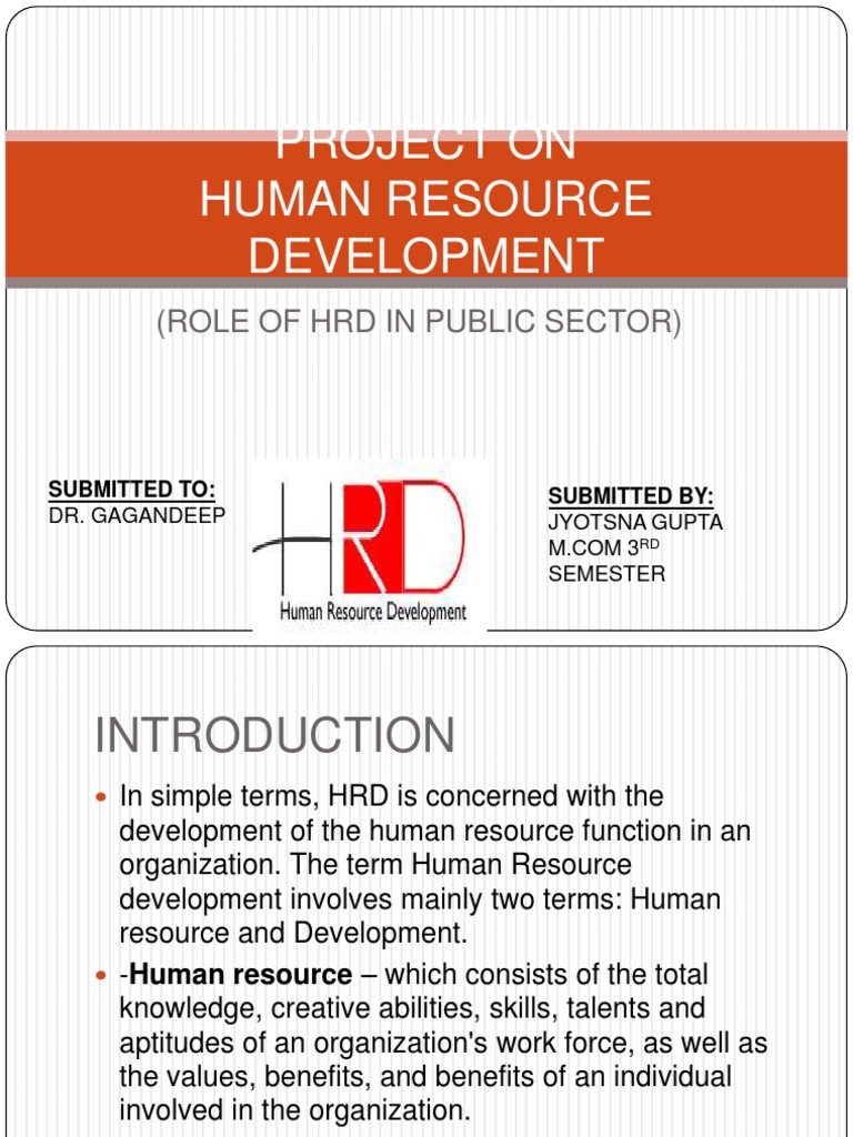 HRD Project Overview by Jyotsna Gupta | PDF | Human Resources | Employment