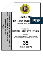 Ujian Nasional SMA/MA Program Studi Bahasa Indonesia Tahun Pelajaran 2016/2017