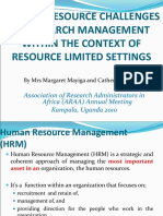 CHALLENGES OF HUMAN RESOURCE MANAGEMENT IN RESEARCH MANAGEMENT MM