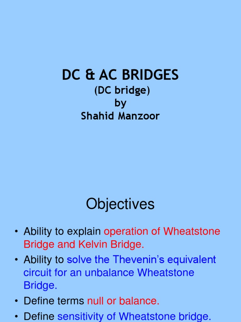 DC Bridges | PDF | Electrical Engineering | Electricity