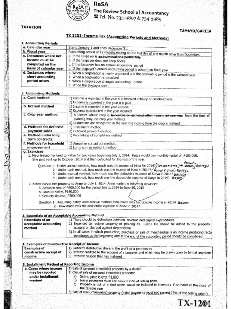 Income Tax Notes | PDF