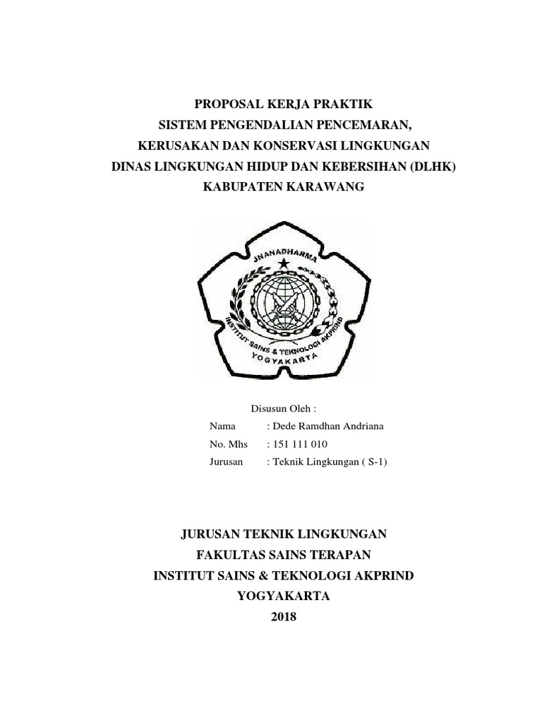 Proposal Kerja Praktek Dinas Lingkungan Hidup Dan Kebersihan Docx