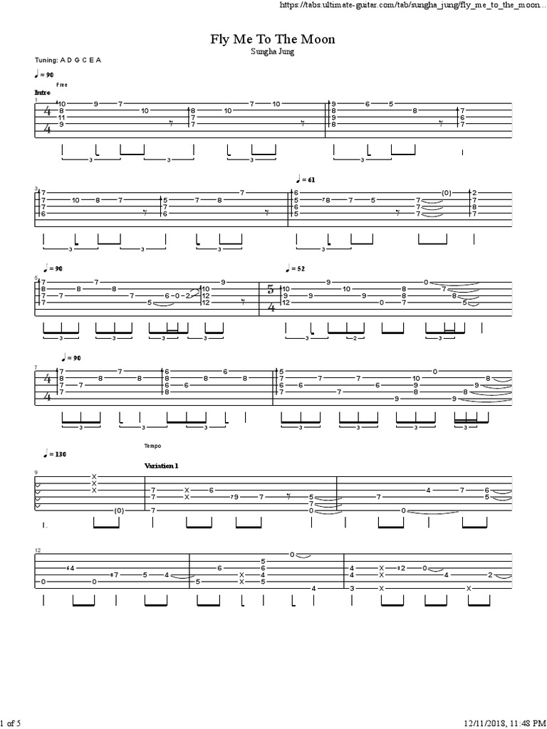 Fly Me To The Moon Sungha Jung | PDF | Leisure, image size:768x1024