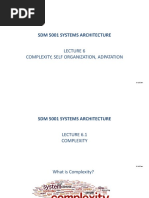 SDM 5001 Systems Architecture: Complexity, Self Organization, Adpatation