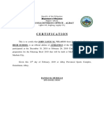 Certification: Schools Division Office - Albay
