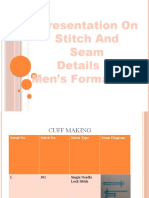 Presentation On Stitch and Seam Details of Men's Formal Shirt