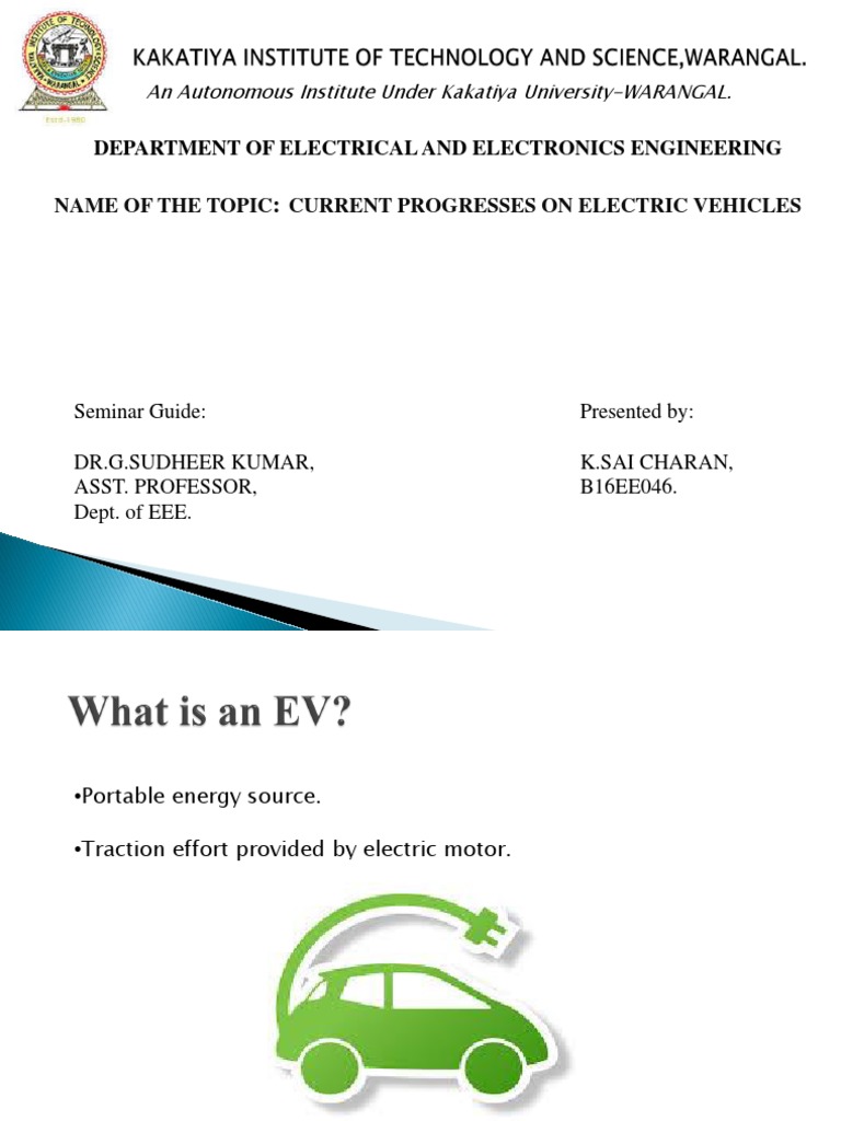 Advances in Electric Vehicle Technology | PDF