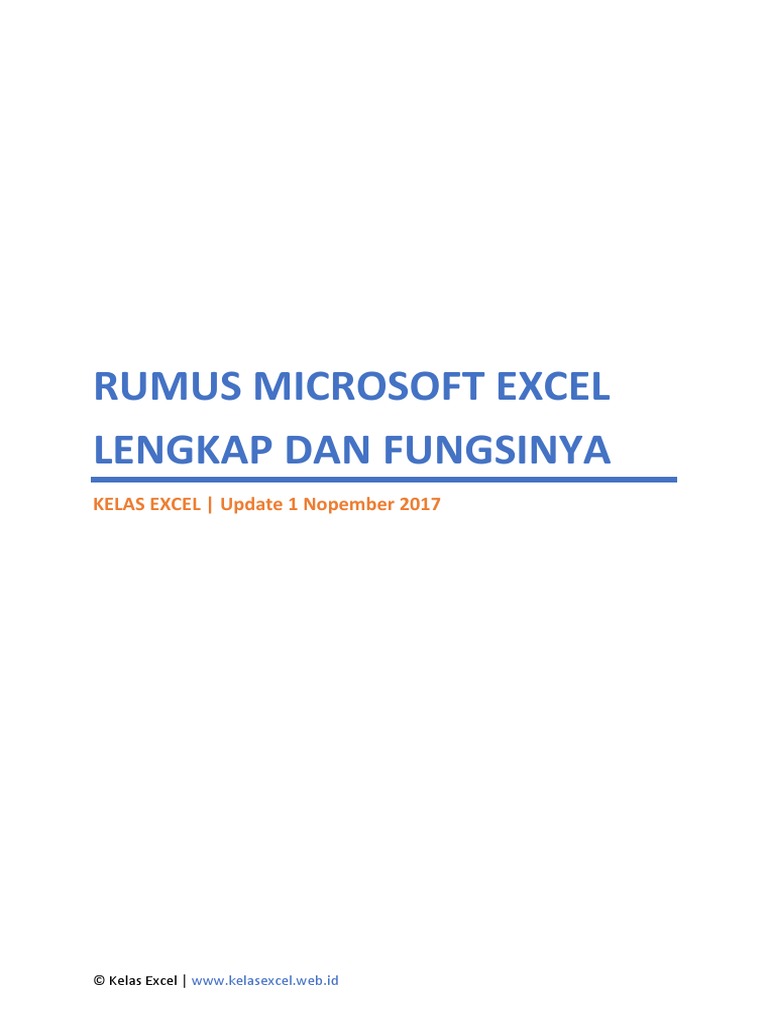 Daftar Rumus Excel Lengkap Pdf Pdf