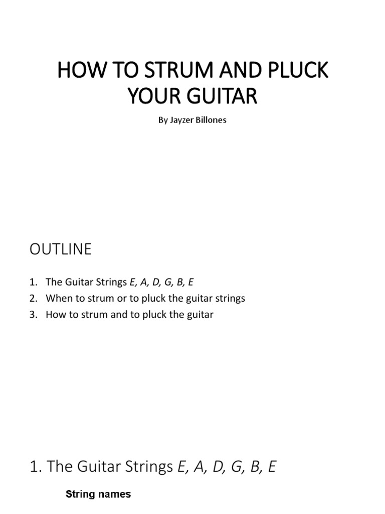 How To Strum and Pluck Your Guitar | PDF | Guitars | String Instruments