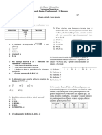 Prova Conjuntos-Numericos 1 B 8 Ano