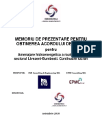 Memoriu de Prez PT Proiectul Amenajarea Hidroenergetica A Raului Jiu Pe Sectorul Livezeni Bumbesti - Continuare Lucrari PDF