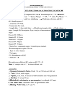 Calibration Procedure Formaldehyde