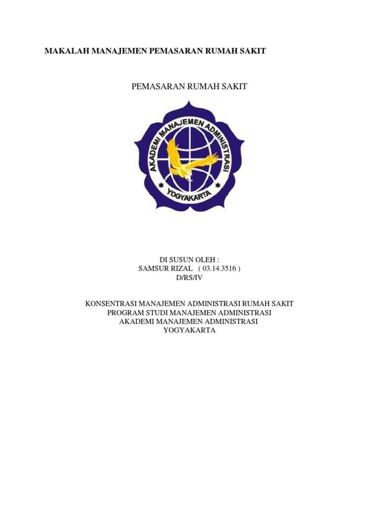 Makalah Manajemen Pemasaran Rumah Sakit