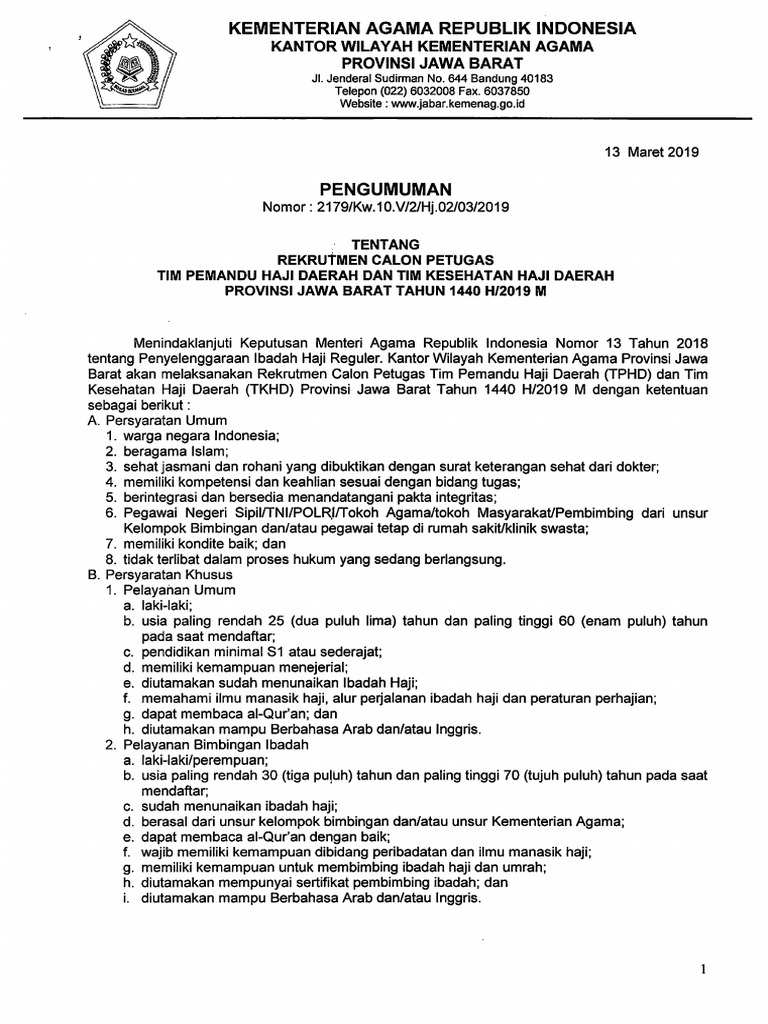 Pengumuman Rekrutmen Tphd