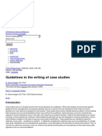 Guidelines To The Writing of Case Studies