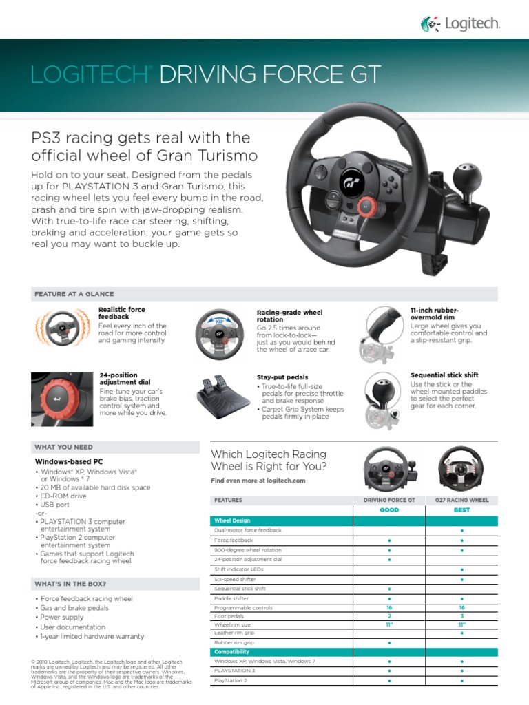 Driving Force GT Steering Wheel 941000020 | PDF | Vehicles | Computing