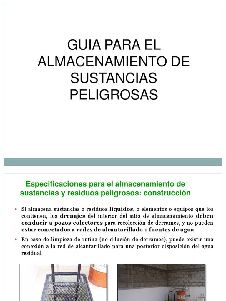 Guía de Almacenamiento de Sustancias Peligrosas | PDF | Residuos | Agua