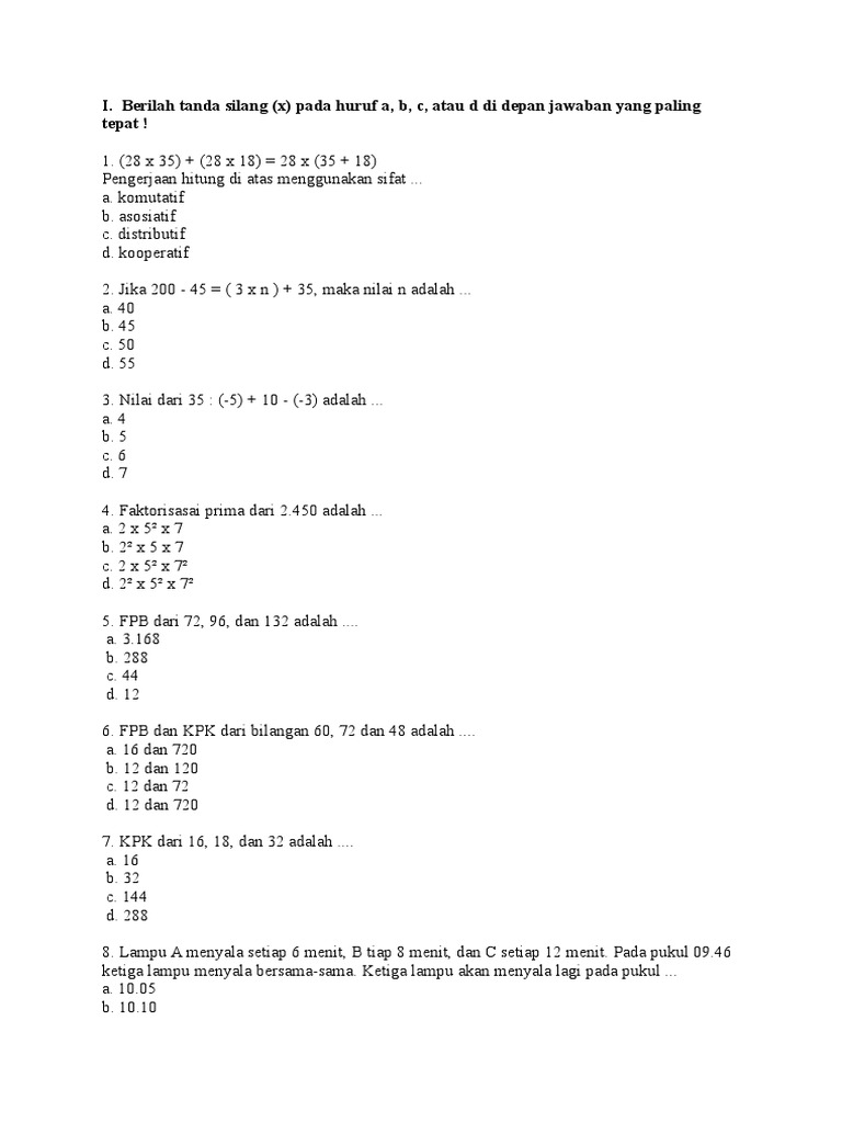 Soal Matematika | PDF | Metode & Bahan Ajar | Griya & Taman