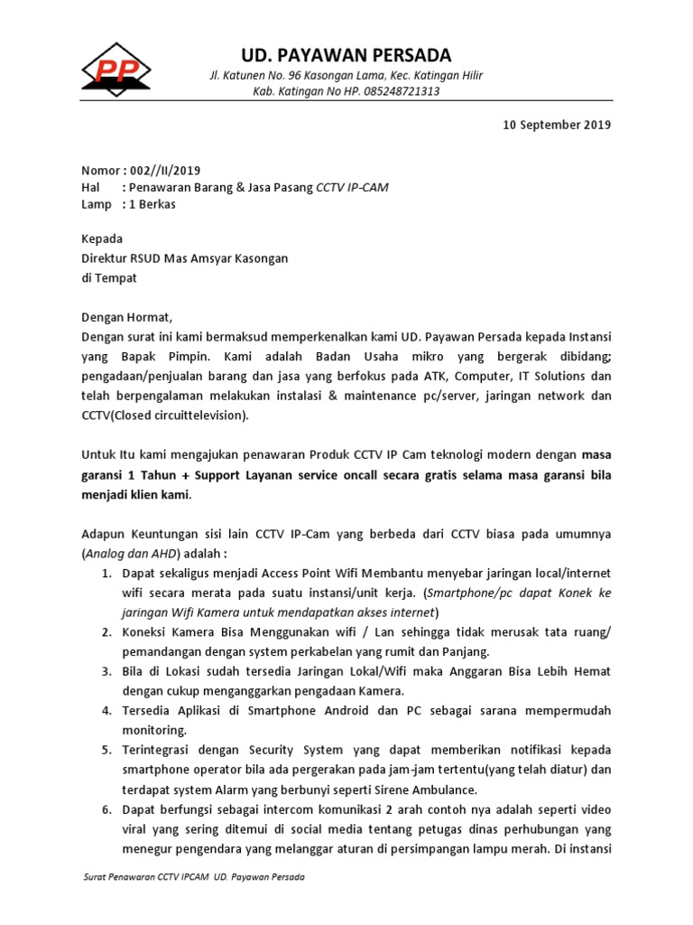 Contoh Surat Penawaran