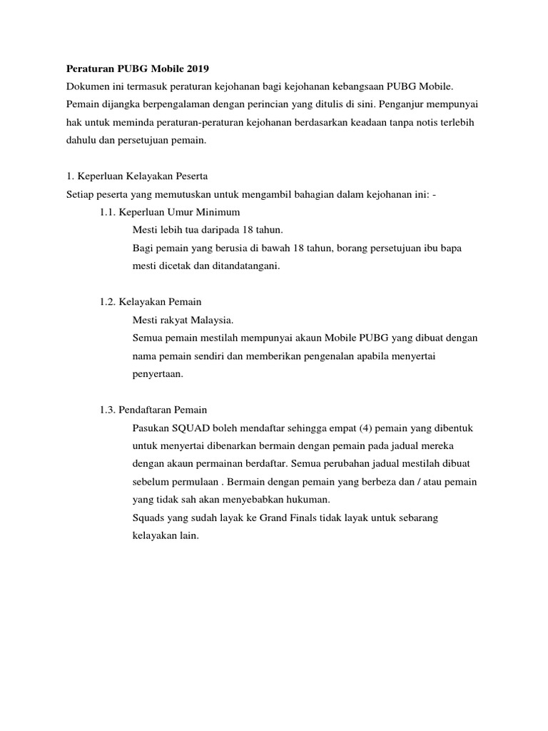 Peraturan Pubg Mobile Pdf