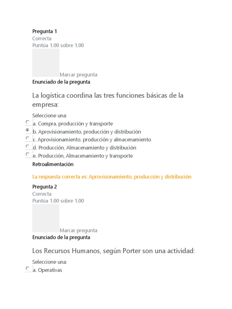 Preguntas sobre logística y estrategia empresarial | PDF | Obtención ...
