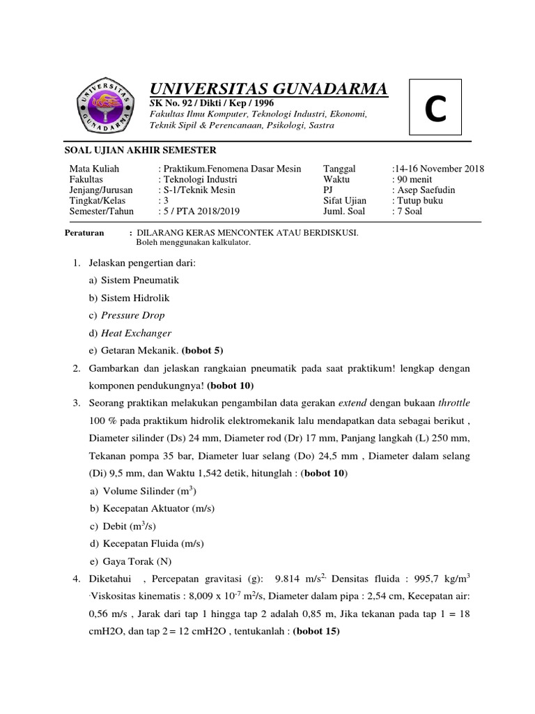 Soal C Praktikum Fenomena Dasar Mesin Mochammad Resha Pdf