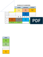 Schedule of Classrooms: Hour Monday Tuesday Wednesday Thursday 1 2 3 4