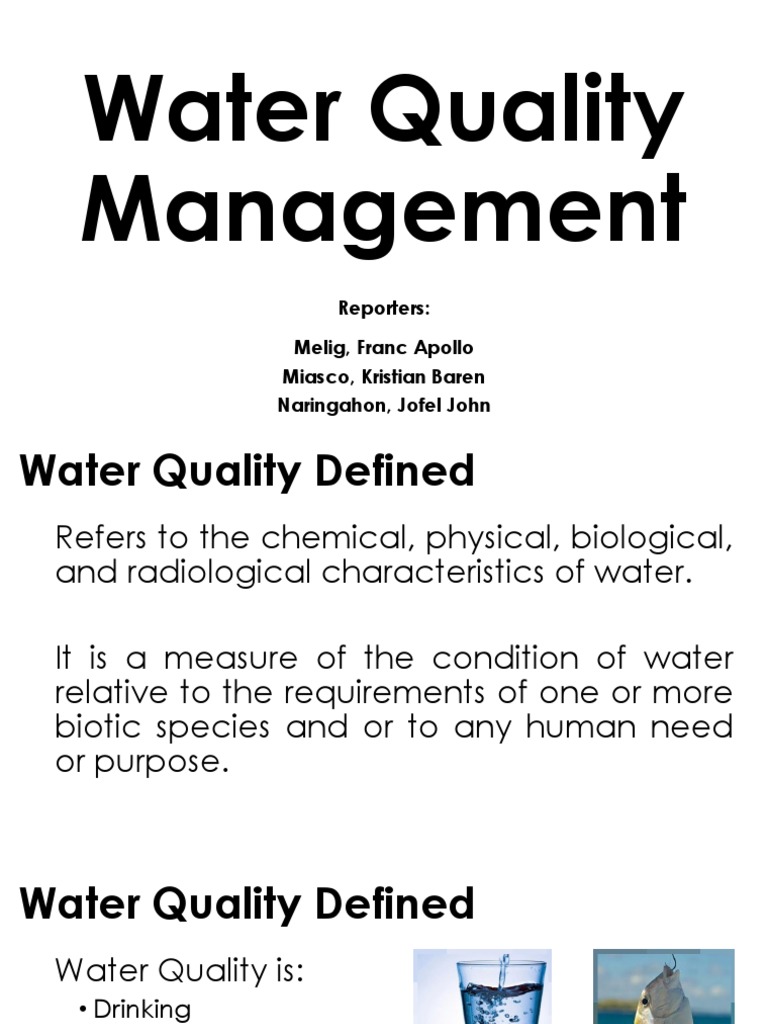 Water Quality Management PDF Water Pollution Sewage Treatment