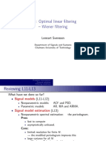 L14: Optimal Linear Filtering - Wiener Filtering: Lennart Svensson