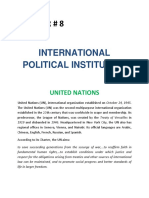 Chapter # 8: International Political Institution