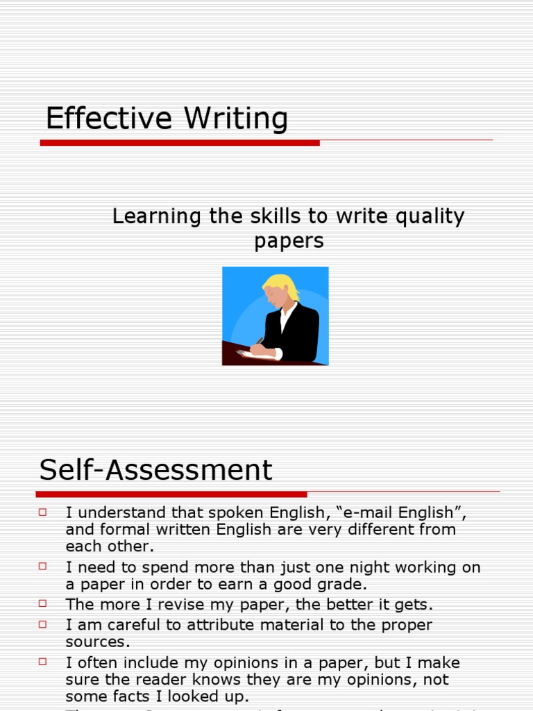 Effective Writing Learning The Skills To Write Quality Papers PDF